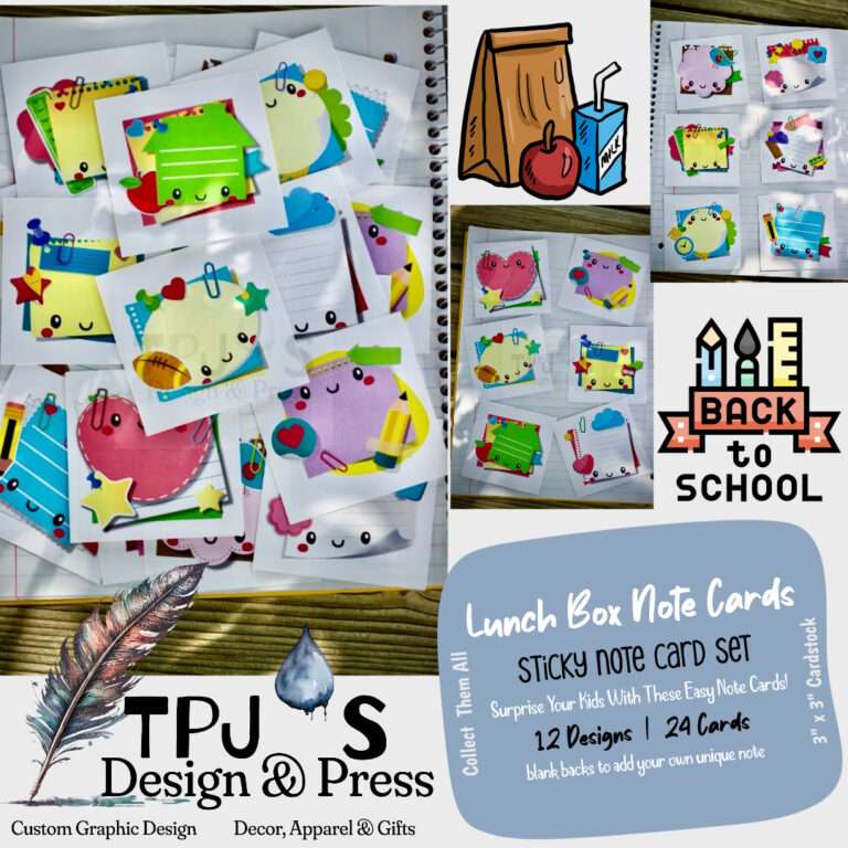 TPJ’s Lunch Box Note Cards: Sticky Note Set 24 Pack