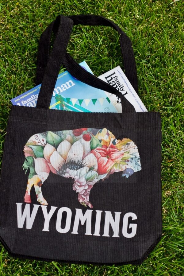 Wyoming Buffalo Corduroy Tote Bag - Image 2