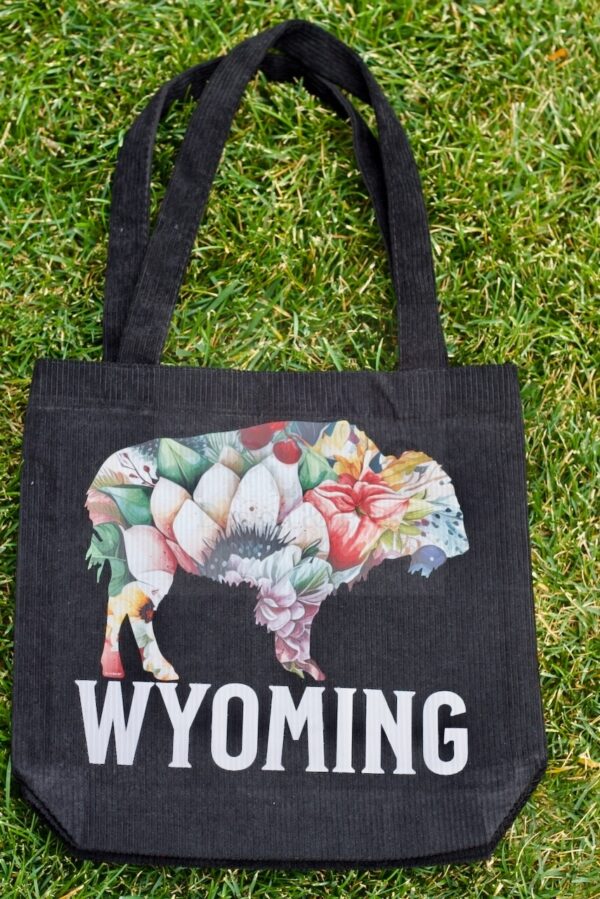 Wyoming Buffalo Corduroy Tote Bag - Image 3