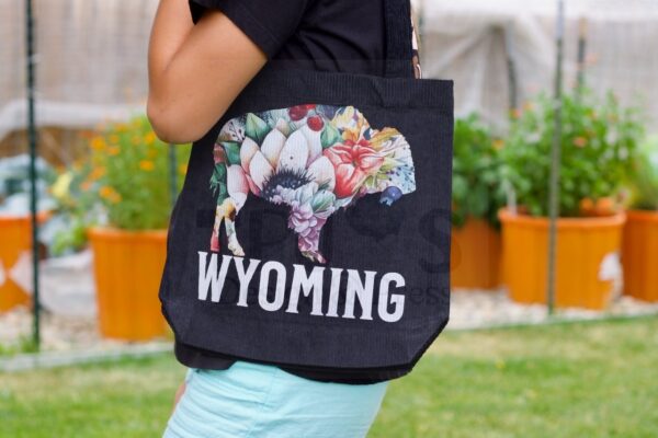 Wyoming Buffalo Corduroy Tote Bag