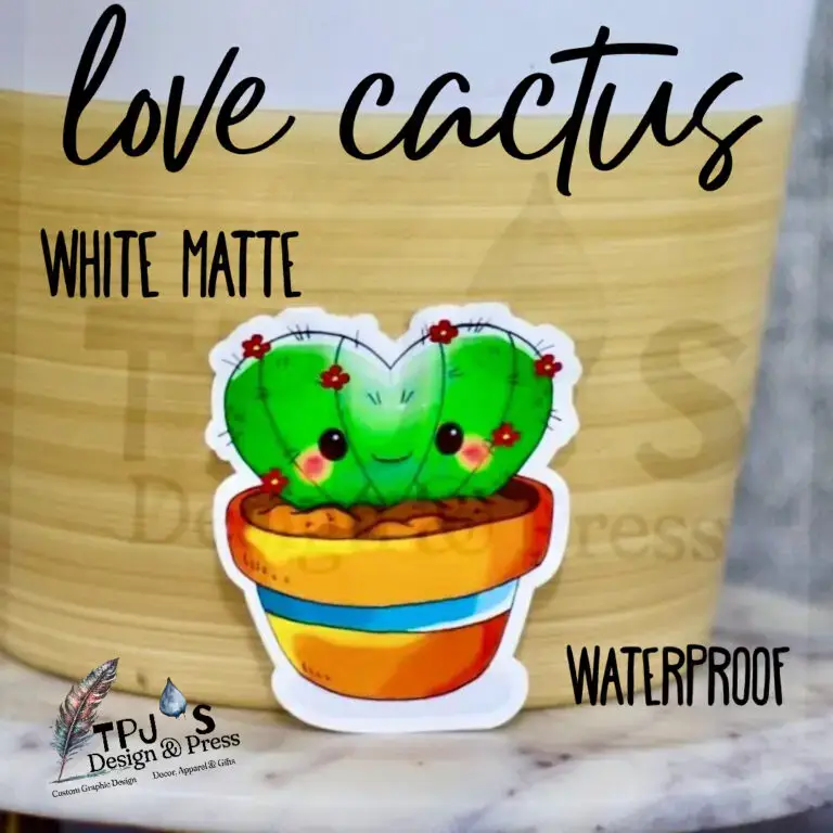 Hoya Kerrii Heart Cactus Succulent White Waterproof Sticker